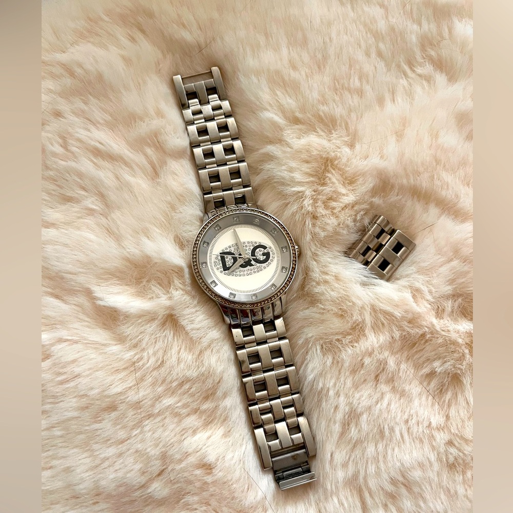 Dolce and Gabbana silver with crystals watch